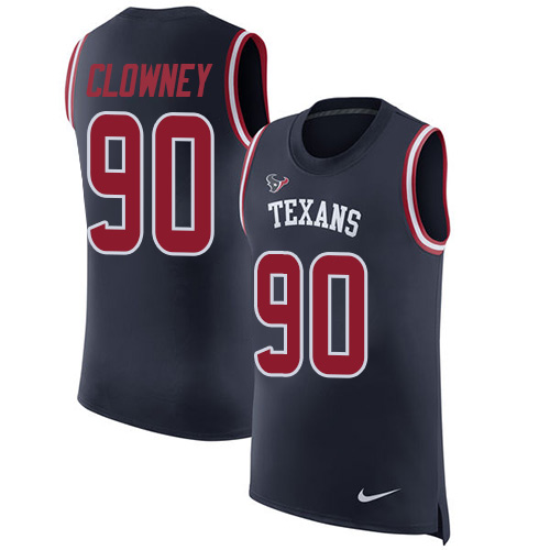 Nike Texans #90 Jadeveon Clowney Navy Blue Team Color Men's Stitched NFL Limited Rush Tank Top Jersey